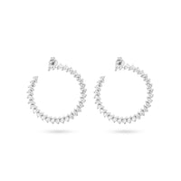 Elegant Spiral Zircon Hoop Earrings image