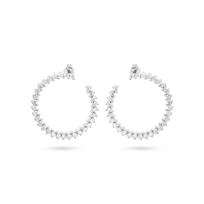 Elegant Spiral Zircon Hoop Earrings