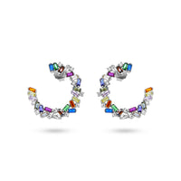 Dazzling Rainbow Hoop Earrings image