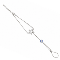 Starfish with evil-eye charm Hand Bracelet image