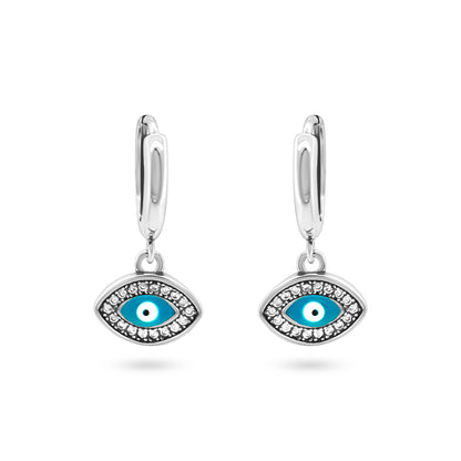 Evil Eye Dangle Hoops