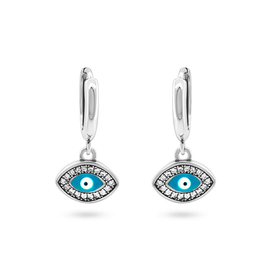 Evil Eye Dangle Hoops