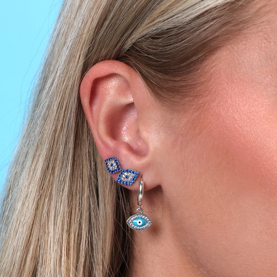 Evil Eye Dangle Hoops
