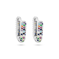 Multi-Colored Pave Huggie Earrings image