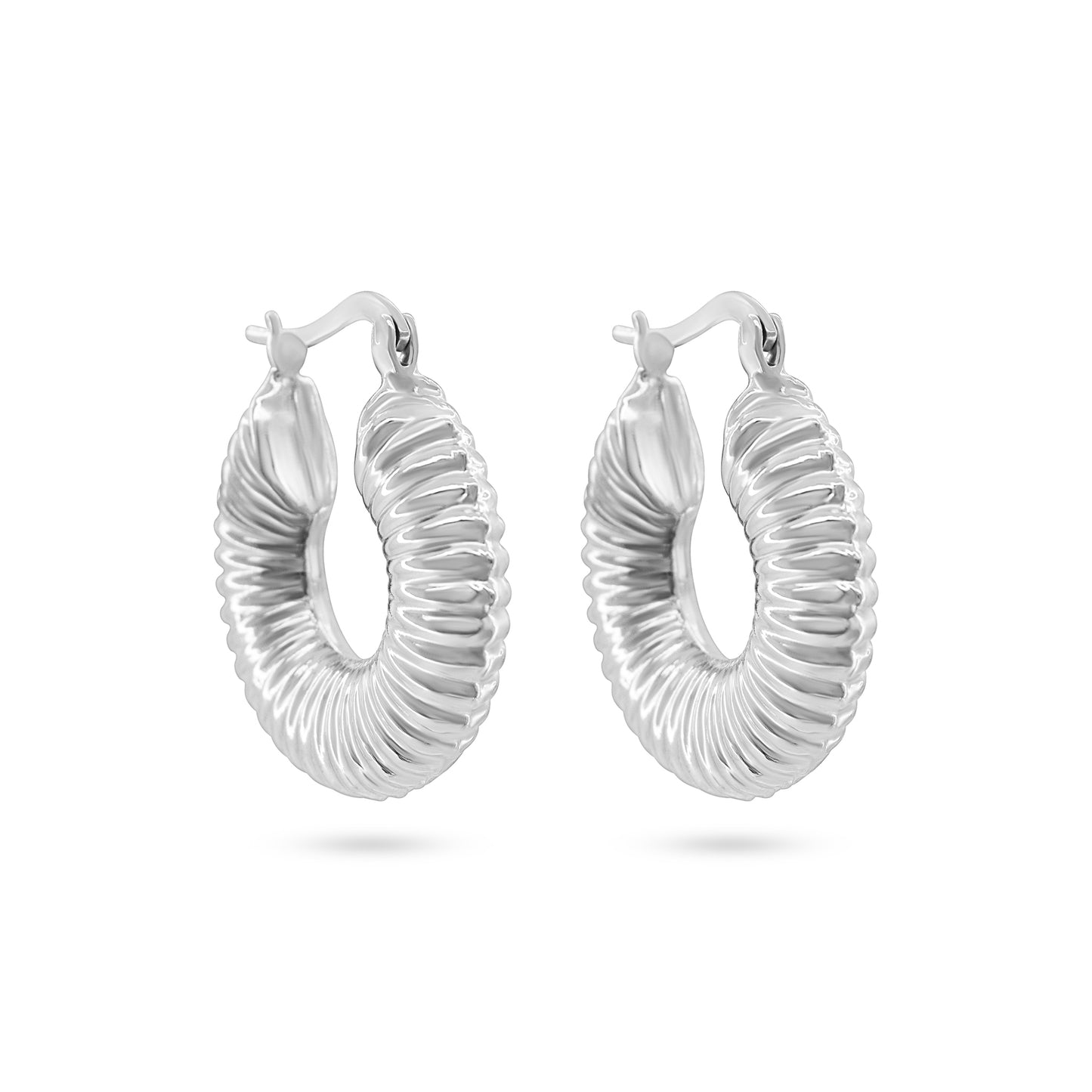 Twisted Elegance Silver Hoops