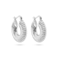 Twisted Elegance Silver Hoops image