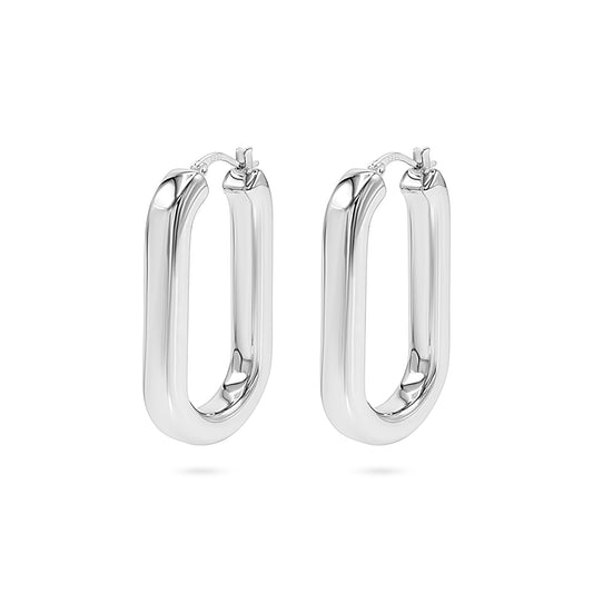 Paperclip Link Hoop Earring
