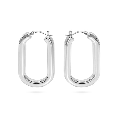 Paperclip Link Hoop Earring