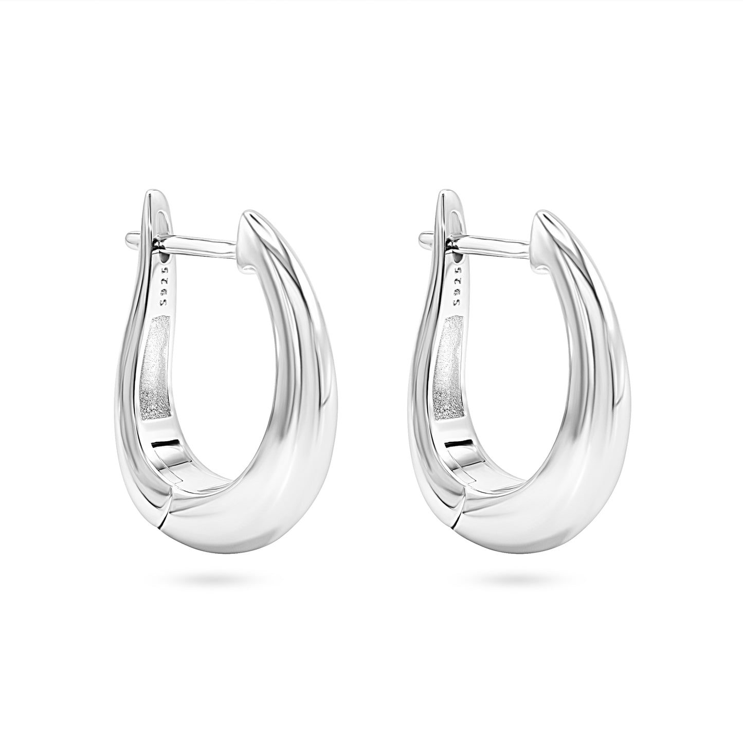 Sculptural Drop Hoop Earrings