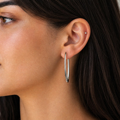Blade Oval Hoop Earrings