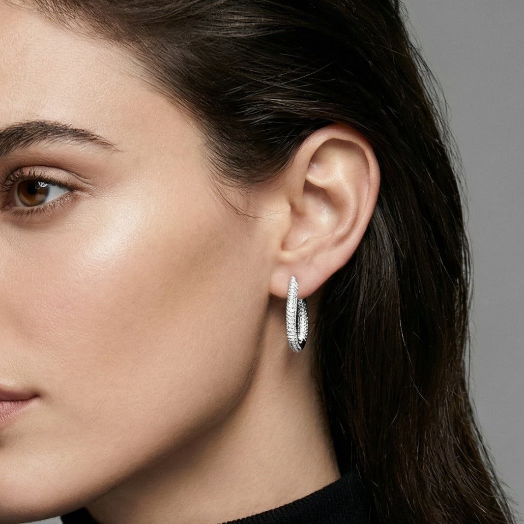 Infinity Pavé Hoop Earrings