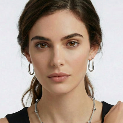 Oragnic Oval Hoop Earrings