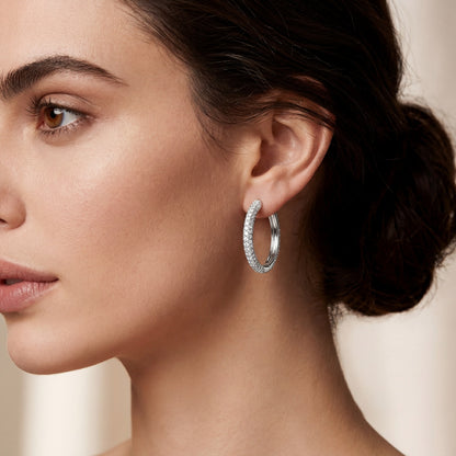 Halo Pavé Hoop Earrings