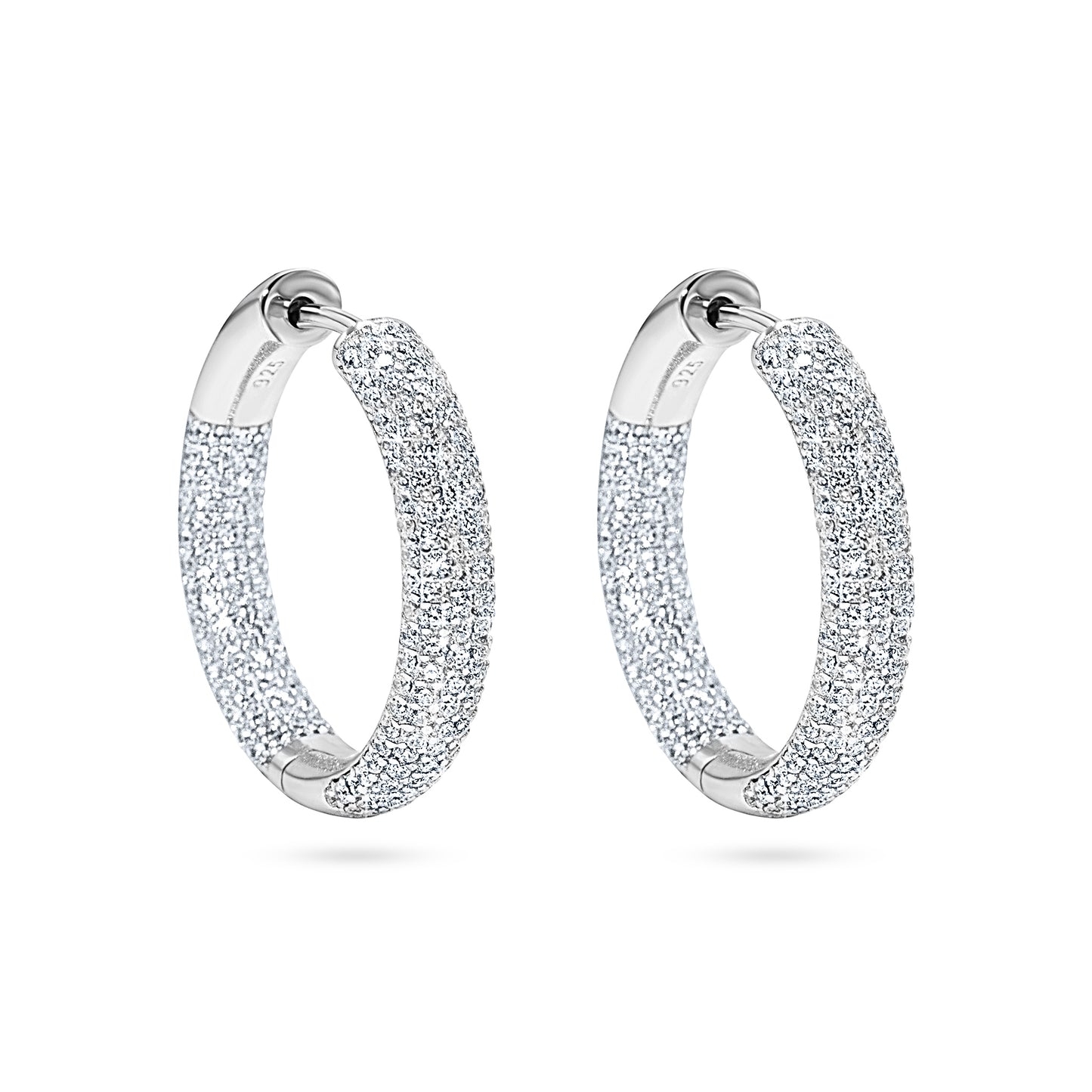 Frost Dual Pavé Hoop Earring - 2.4cm