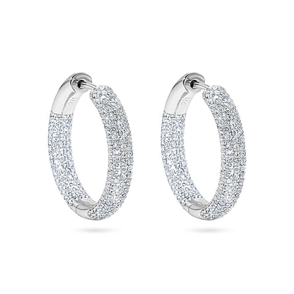 Frost Dual Pavé Hoop Earring - 2.4cm