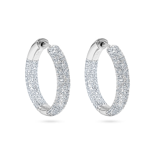 Frost Dual Pavé Hoop Earring - 2.4cm