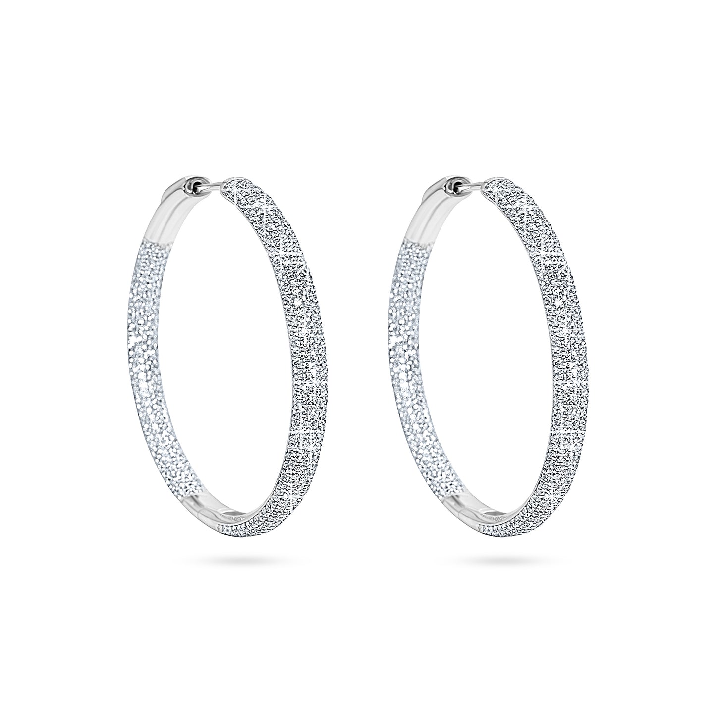 Frost Dual Pavé Hoop Earring - 4cm