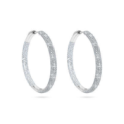 Frost Dual Pavé Hoop Earring - 4cm
