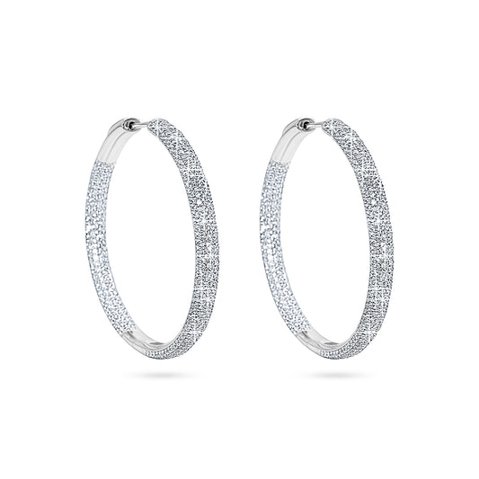 Frost Dual Pavé Hoop Earring - 4cm