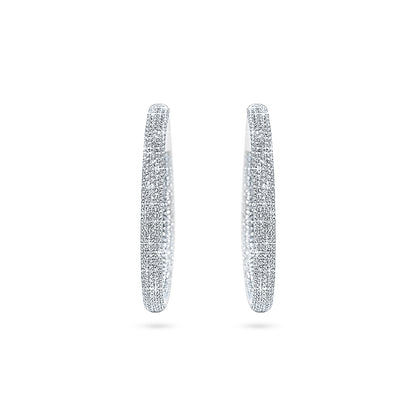 Frost Dual Pavé Hoop Earring - 4cm