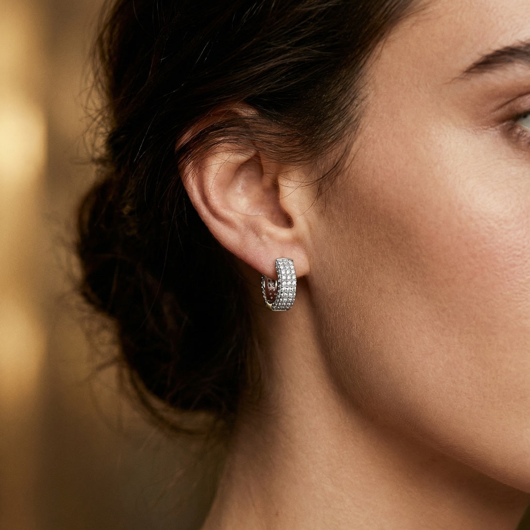 Eclipse Pavé Hoop Earrings