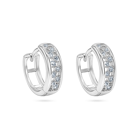 Mosaic Pavé Hoop Earrings
