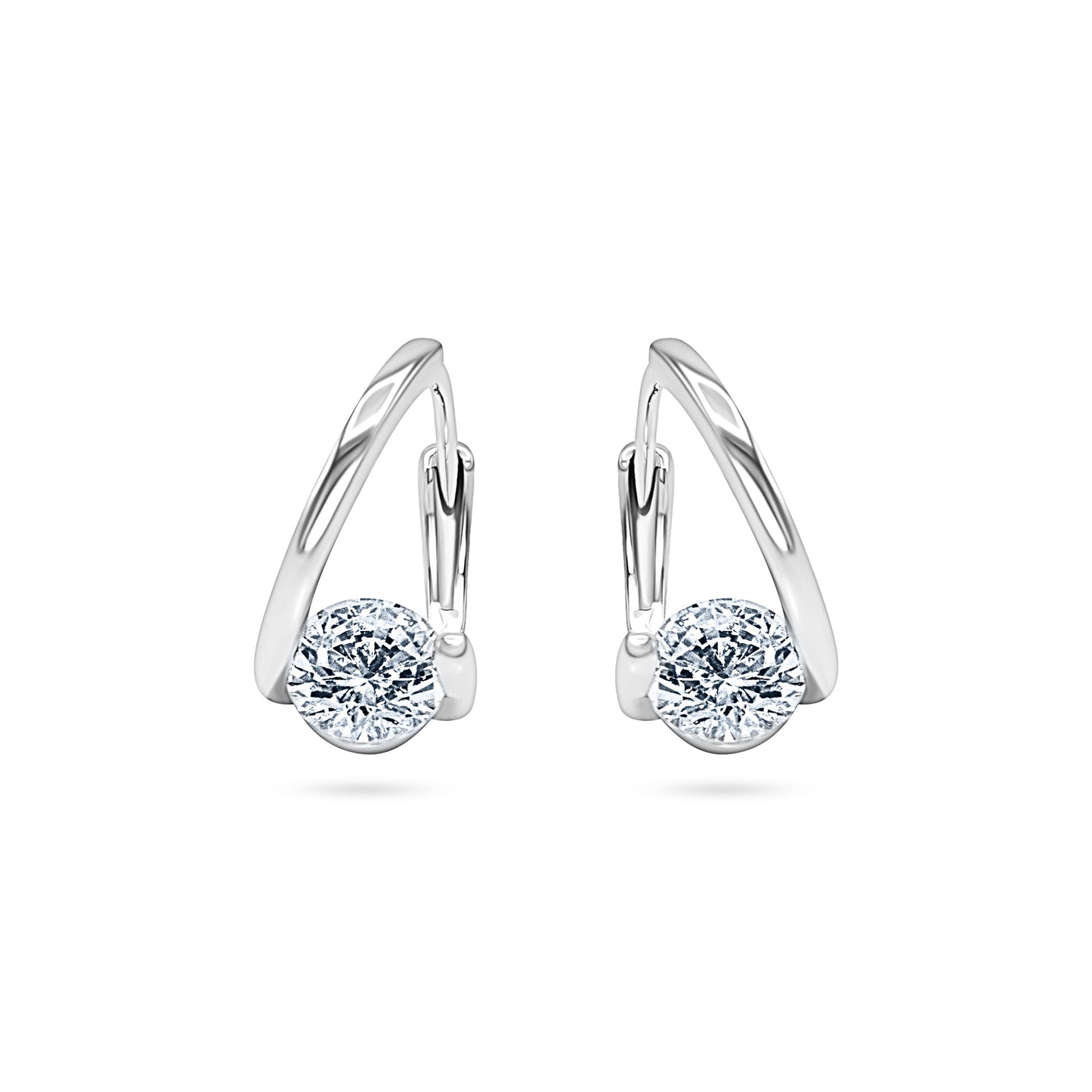 Orbit Solitaire Hoop Earrings
