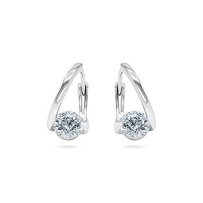 Orbit Solitaire Hoop Earrings