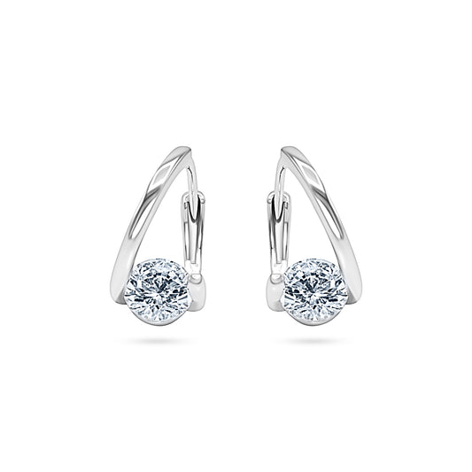 Orbit Solitaire Hoop Earrings