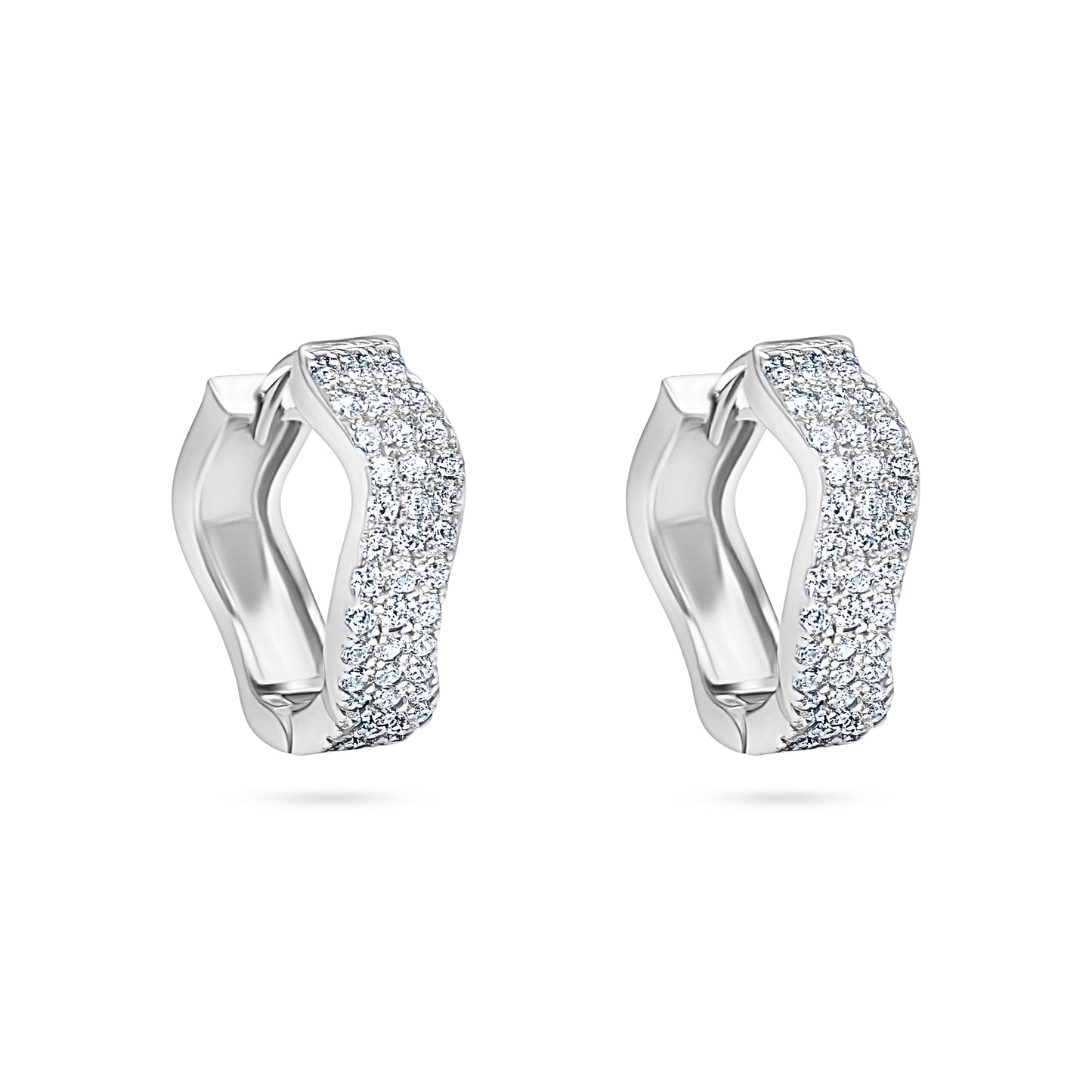 Ripple Pavé Hoop Earrings