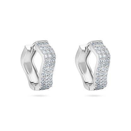 Ripple Pavé Hoop Earrings