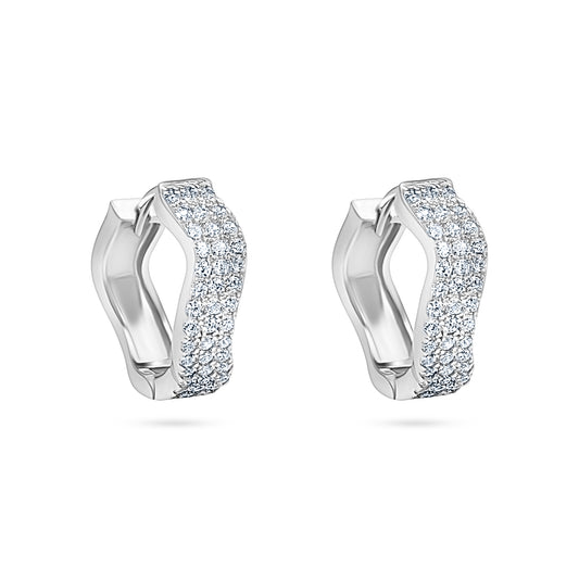 Ripple Pavé Hoop Earrings