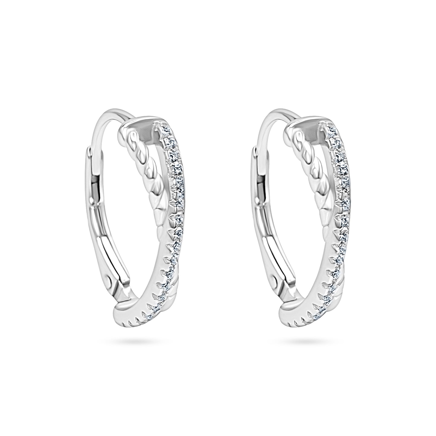 Braided Pavé Hoop Earrings