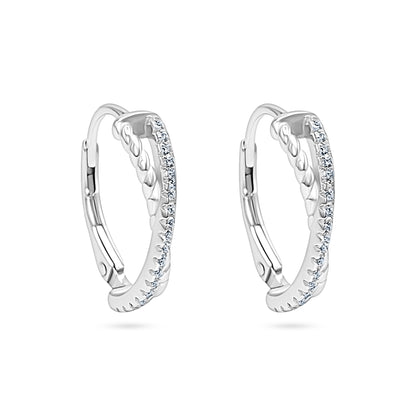 Braided Pavé Hoop Earrings