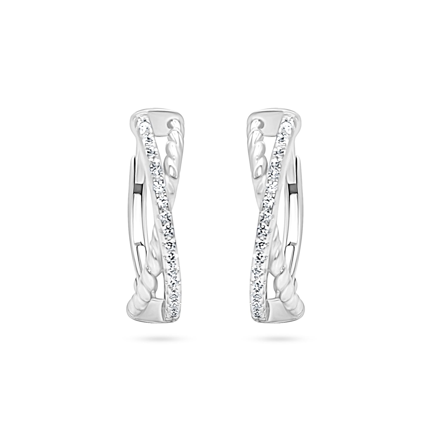 Braided Pavé Hoop Earrings