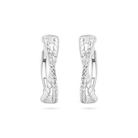 Braided Pavé Hoop Earrings image