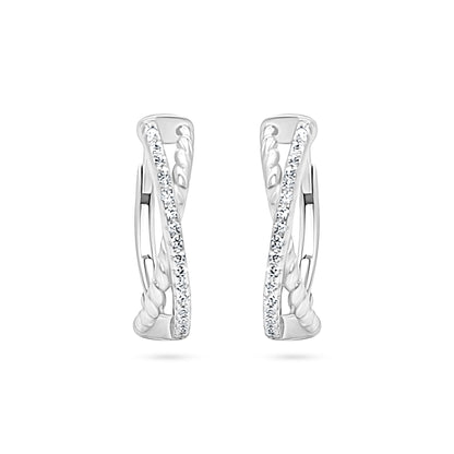 Braided Pavé Hoop Earrings