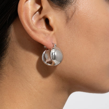 Hoop Earring worn, by Silver City Jewellery