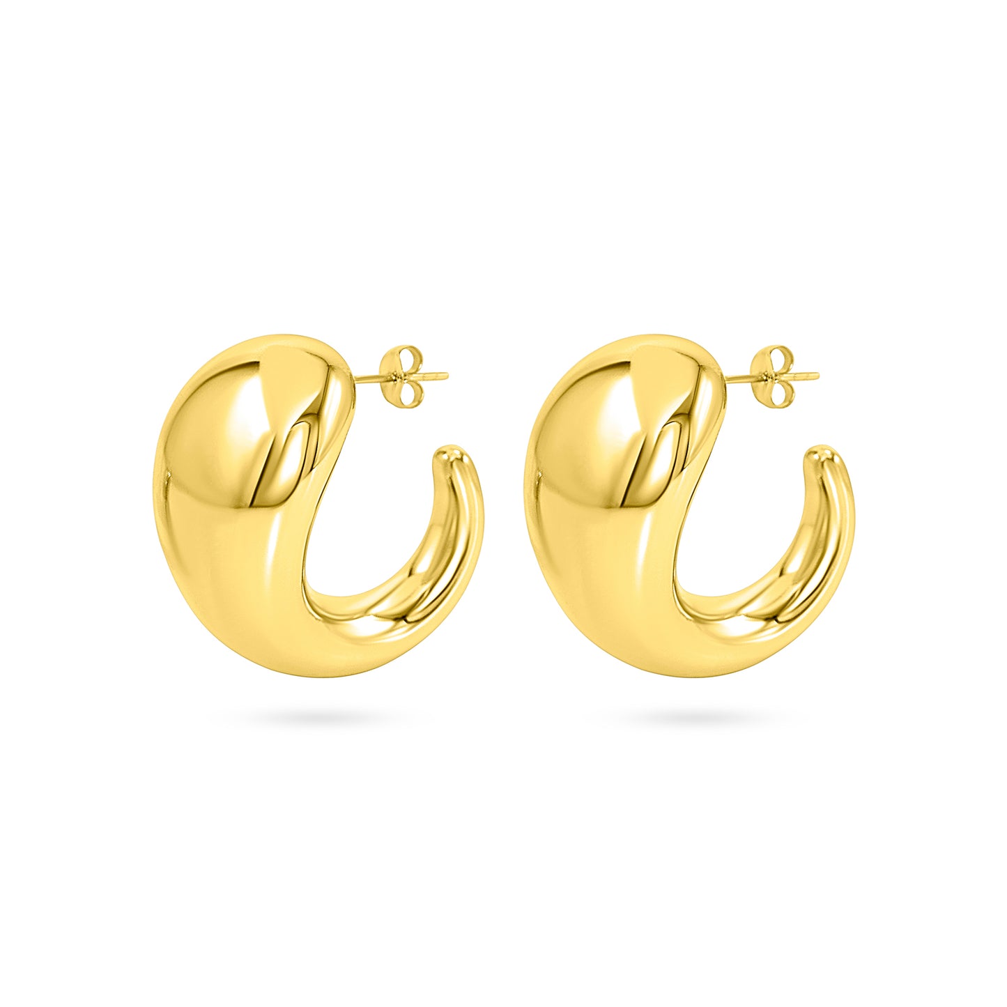 Tapered Teardrop Curve Hoop Earring