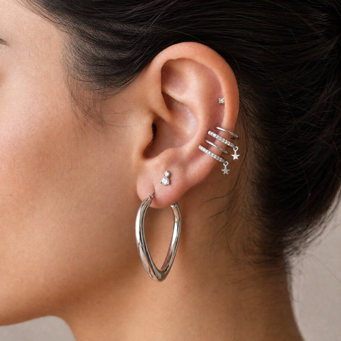 Thick Round Hoop Earring