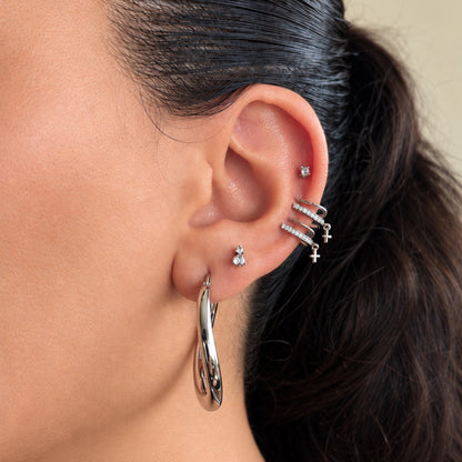 Thick Round Hoop Earring