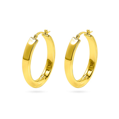 Tapered Oval Hoop Earring