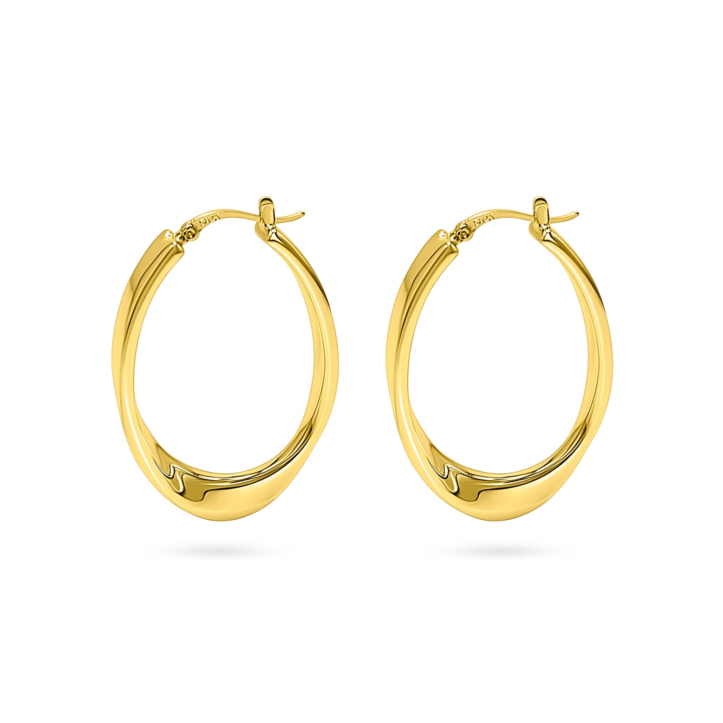 Tapered Oval Hoop Earring