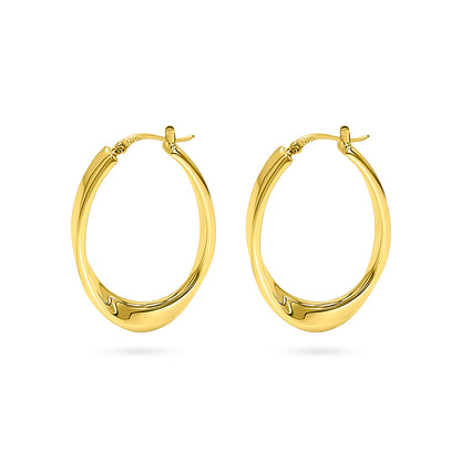 Tapered Oval Hoop Earring