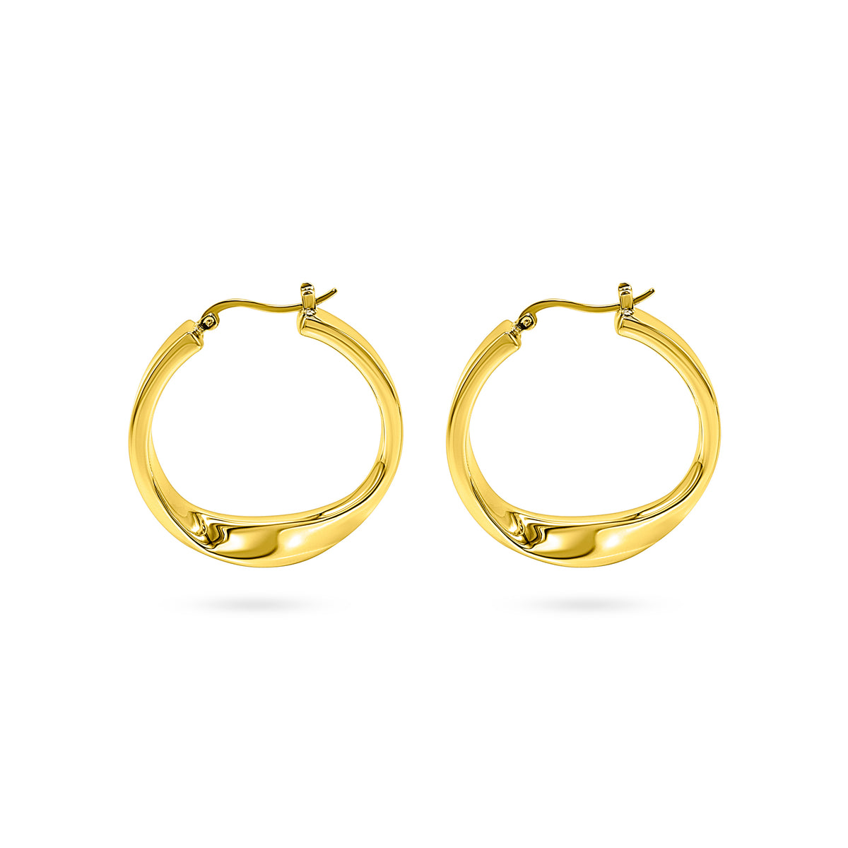 Tapered Band Hoop Earring