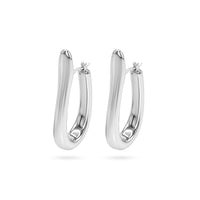 Elongated Squared U-Link Hoop Earring image