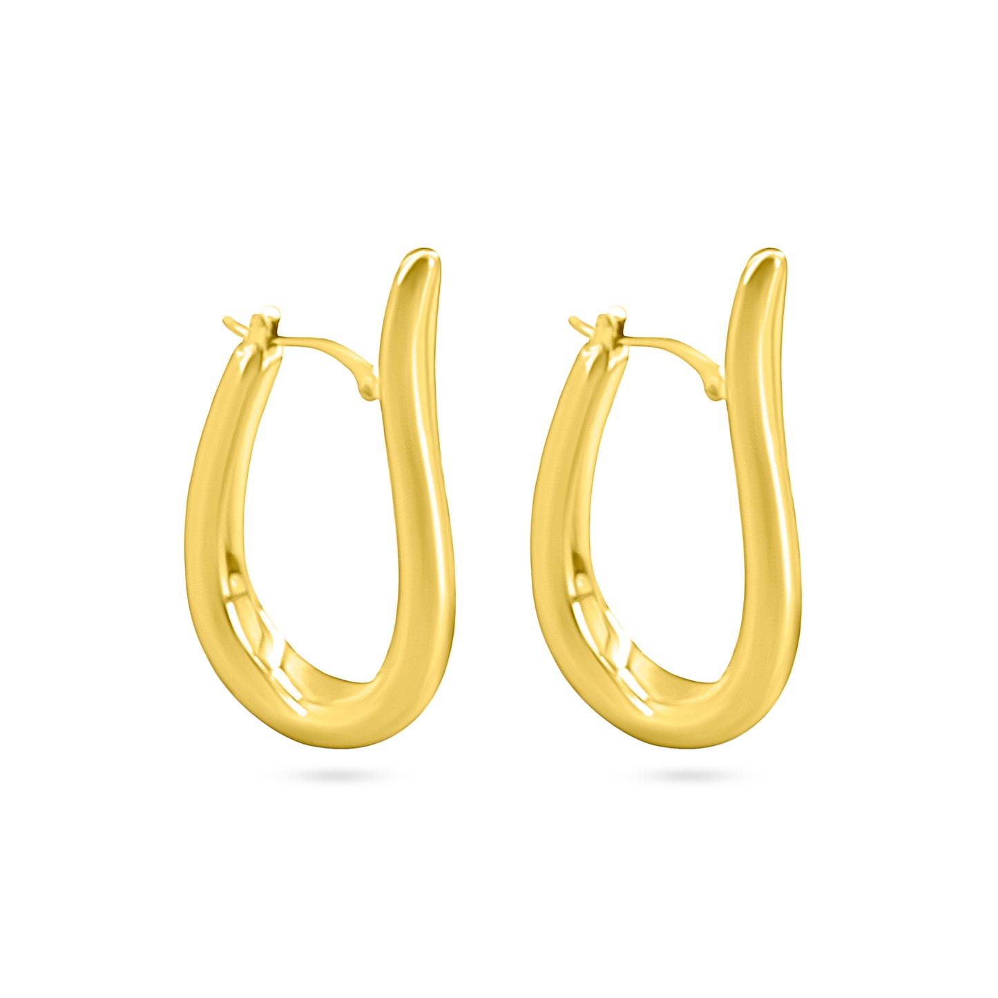 Elongated Oval Hoop Earring