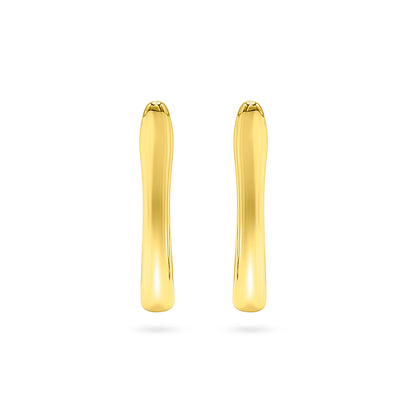 Elongated Squared U-Link Hoop Earring