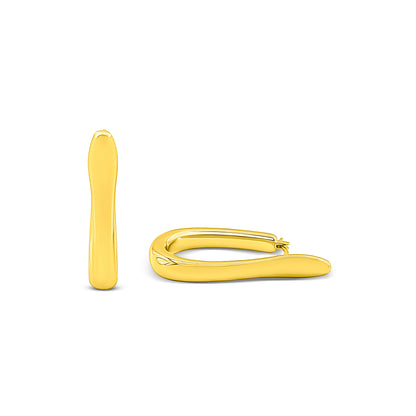Elongated Oval Hoop Earring