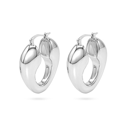 Sculpted Wave Hoop Earring